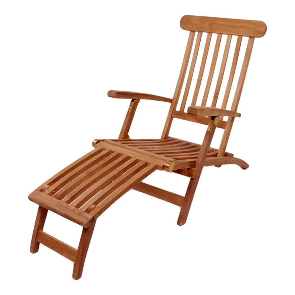 Massivholz Outdoor Deckchair aus Teak - Zavamanco