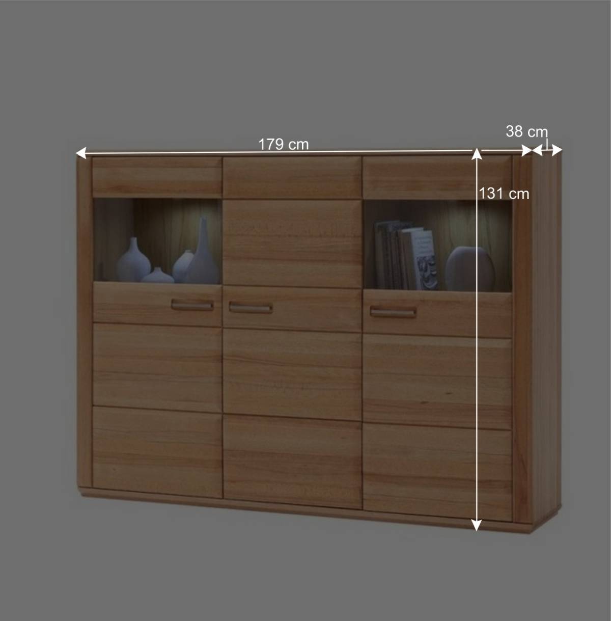 Highboard Athias aus Kernbuche