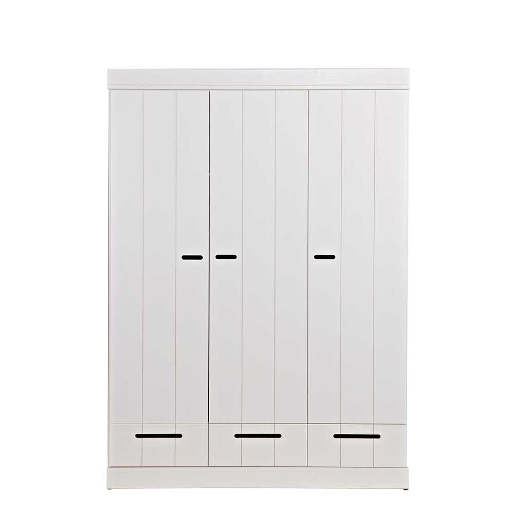 140x195x53 Skandi Kleiderschrank in Weiß - Mattressa