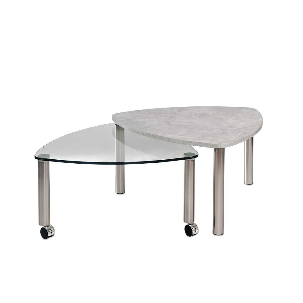 Couchtisch mit 2 Platten Lilano in Beton Optik