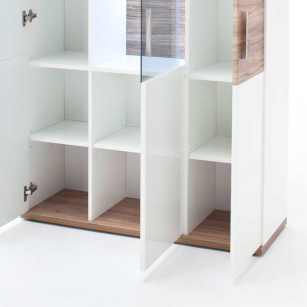 Wohnzimmer Schrank in Weiß Glanz - Icadro