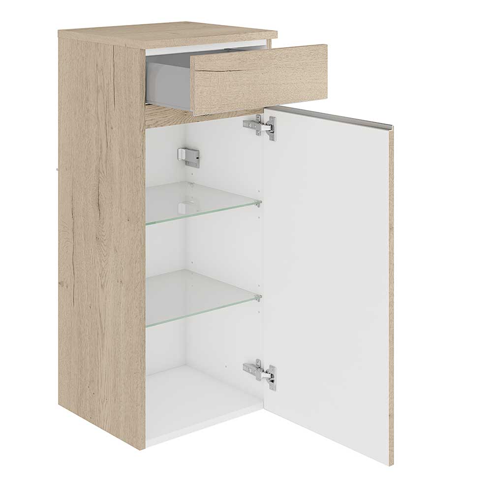 Holzdekor Badschrank in Eiche Bianco - Bylwen