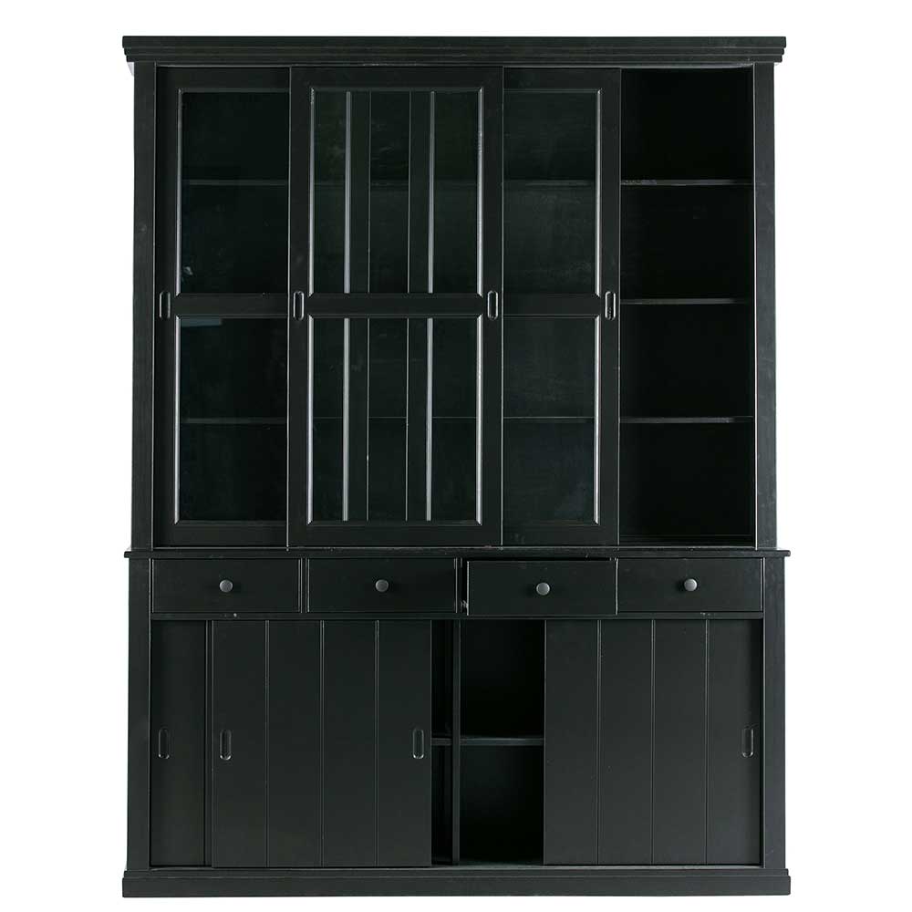 166x215x48 Buffetschrank in Schwarz Kiefer - Nariosca