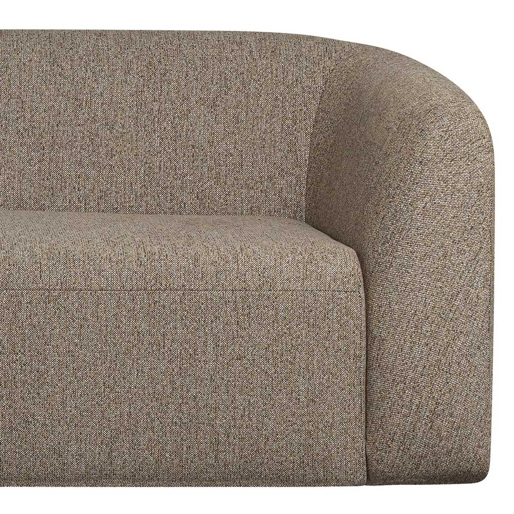 Ecksofa in Hellbraun Chenille Bezug - Acira