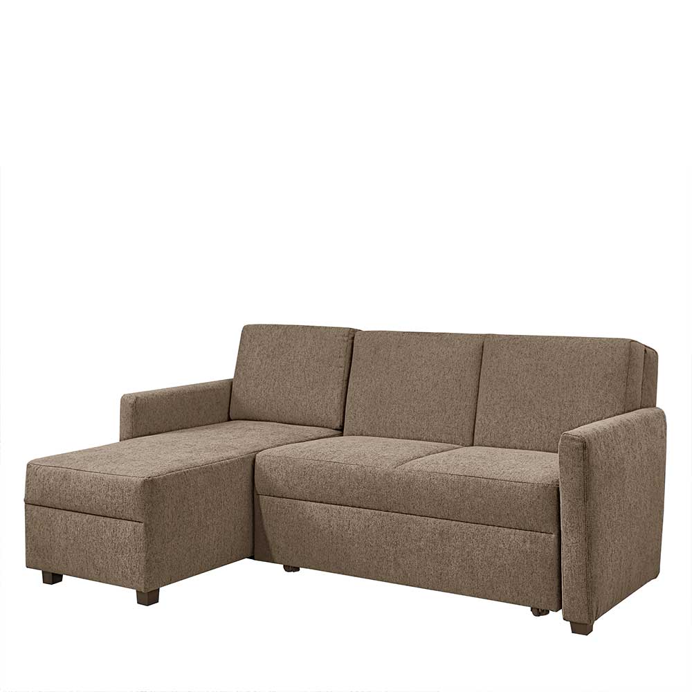 Ecksofa mit Schlaffunktion in Taupe - Movito