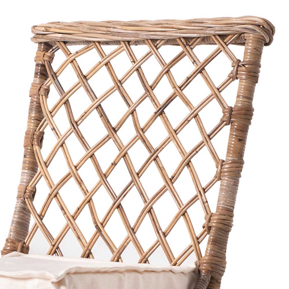 Rattan Geflecht Stuhl in Braun - Spondica (2er Set)