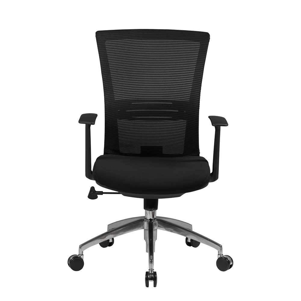 Ergonomischer Bürostuhl mit hoher Lehne in Schwarz - Delavidu