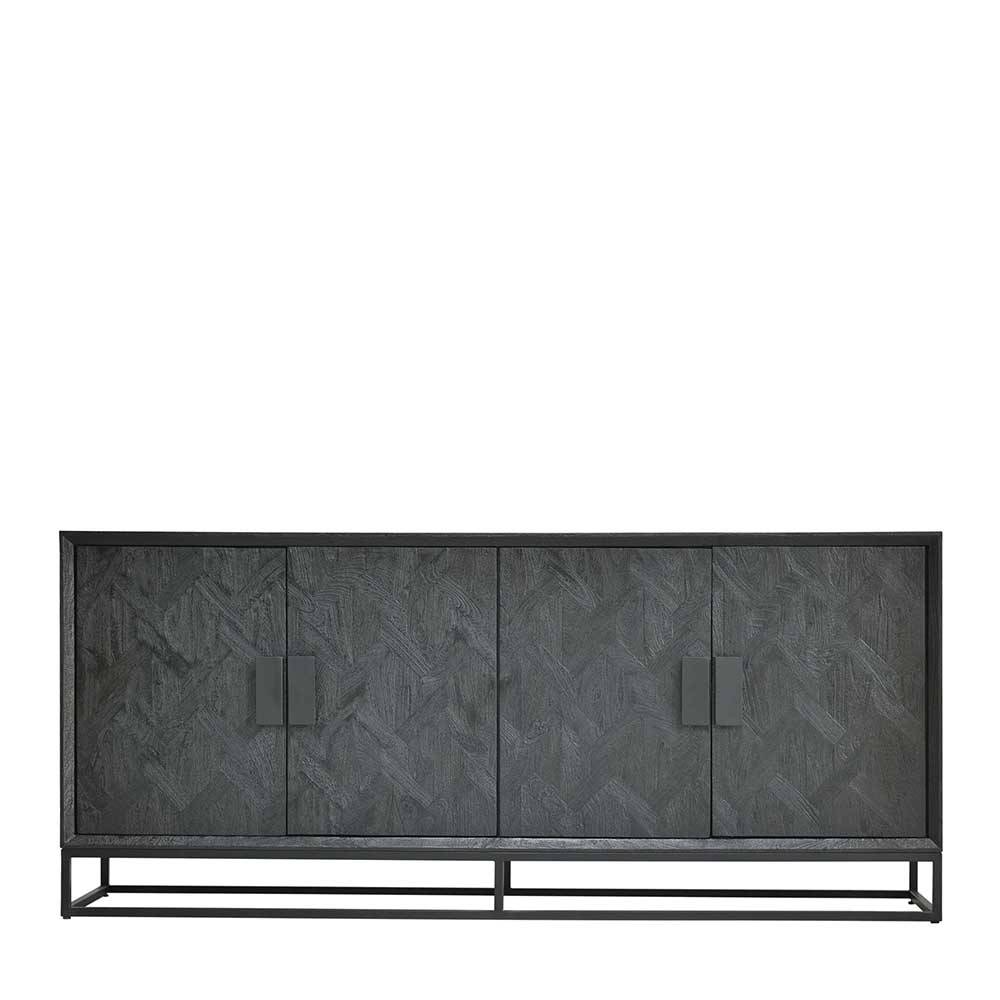 4-türiges Design-Sideboard in Schwarz - Fanoci