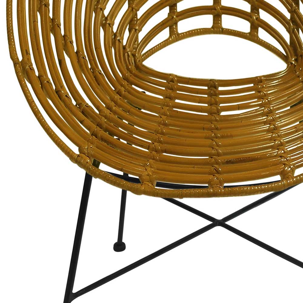 Gerundeter Designstuhl aus Rattan Geflecht Natur - Makan