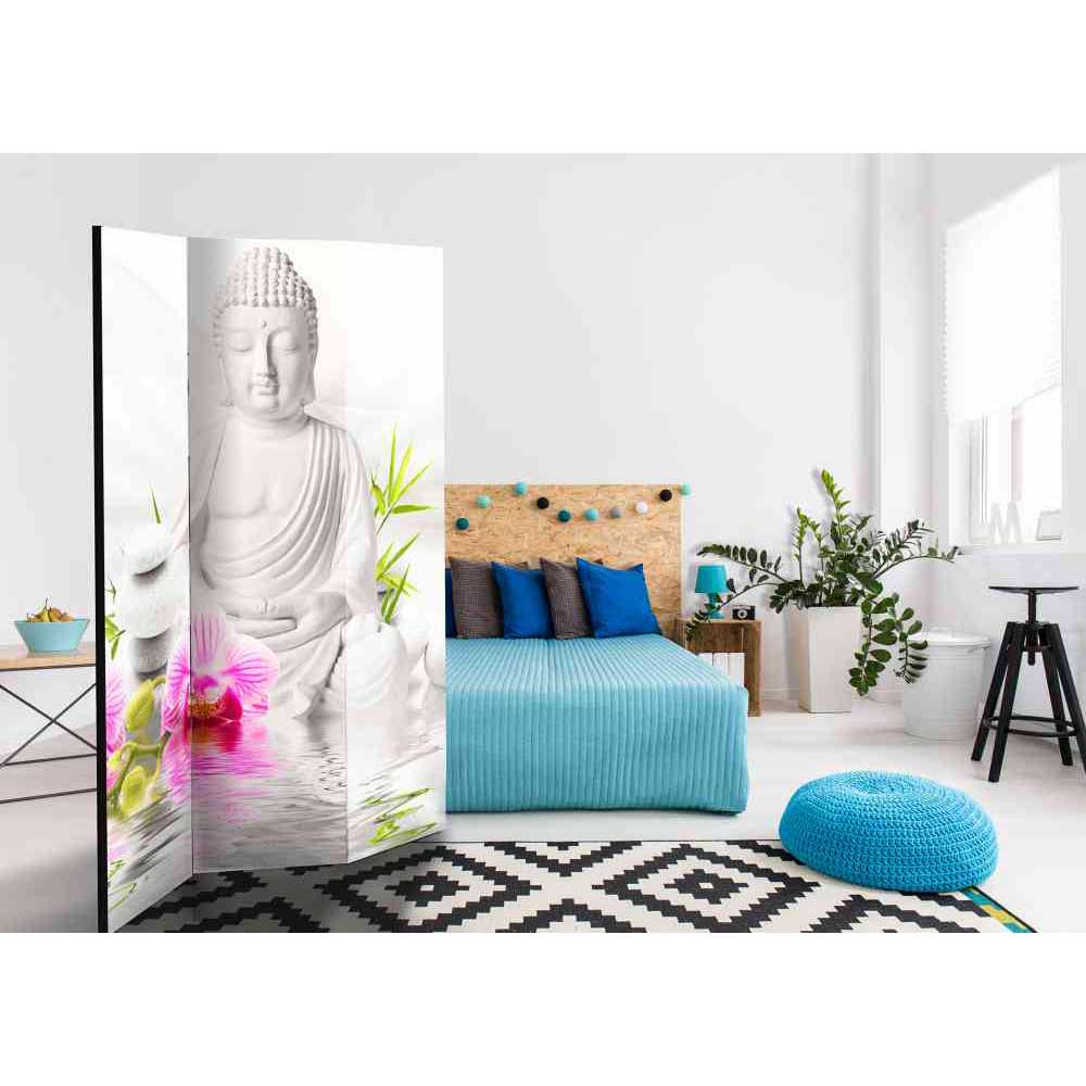 135x172 Paravent Buddha mit Orchideen - Abion