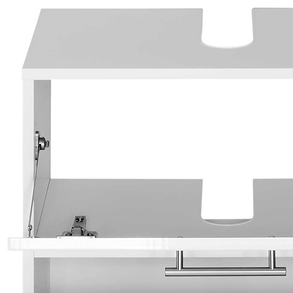 60x59x35 Hochglanz Unterbeckenschrank in Weiß - Vohdan