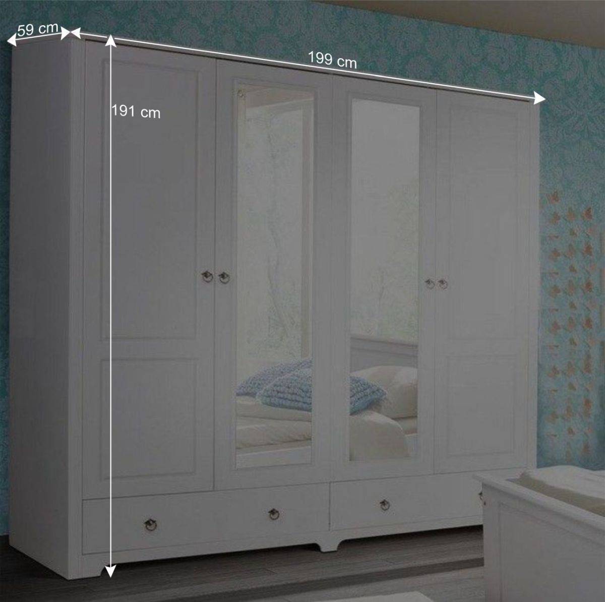 Schlafzimmer Kiefernschrank in Weiß - Velriva