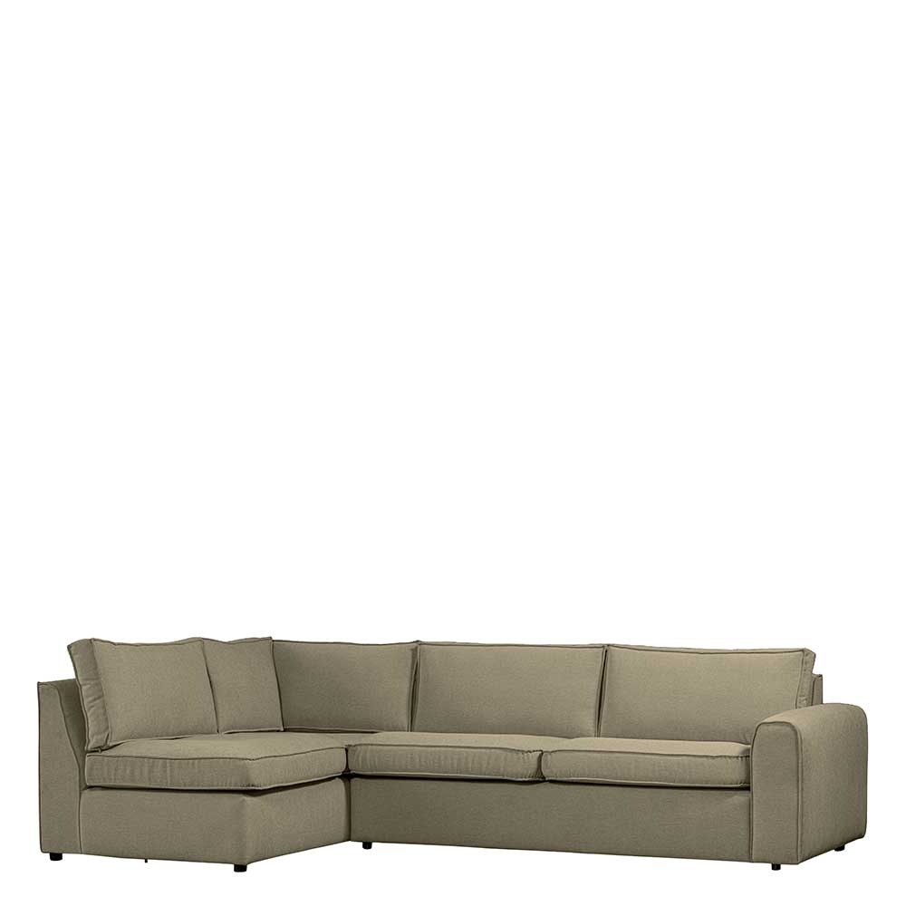 Dreisitzer L-Sofa in Graugrün - Matthew