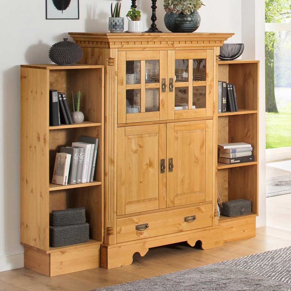 Landhaus Highboard & zwei Regale - Fausanda (dreiteilig)