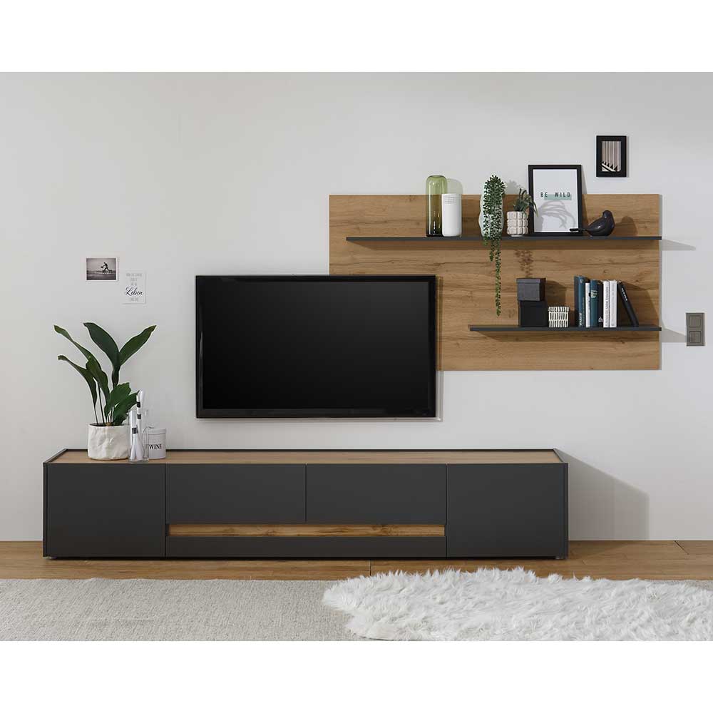 TV Board & Wandpaneel Set - Ahilav (zweiteilig)