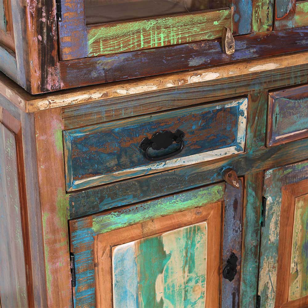 Shabby Chic Buffetschrank in Braun Bunt - Jamaica