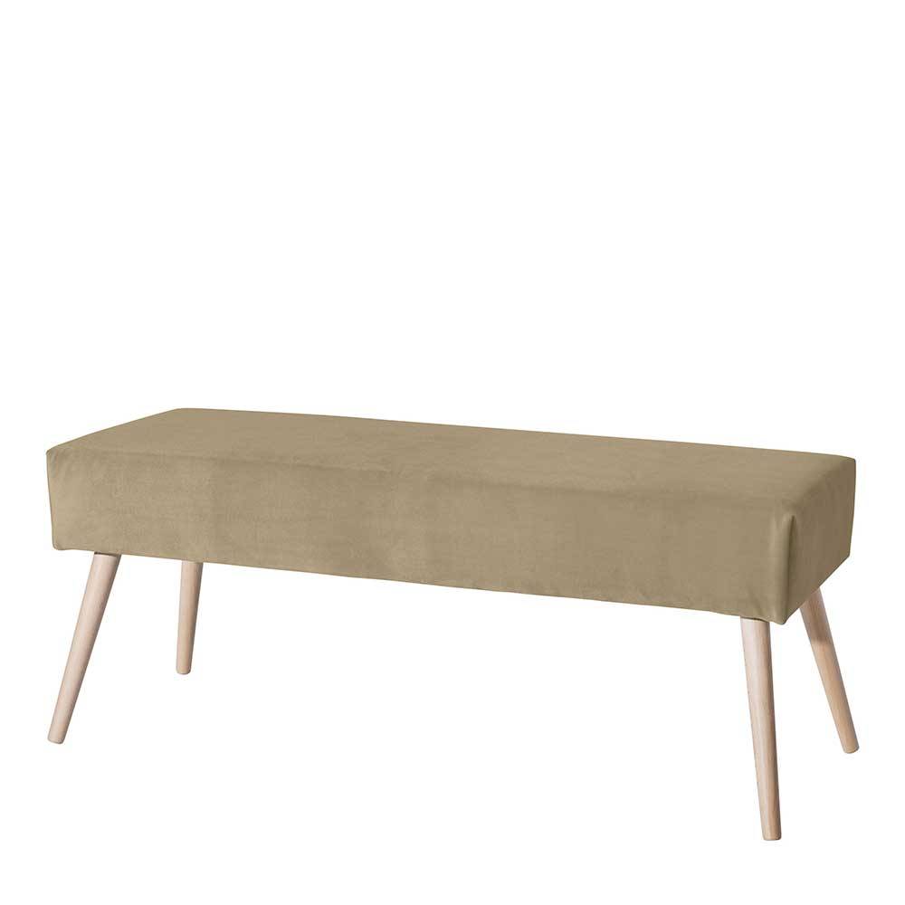 Samtvelours Polsterbank in Beige - Englis