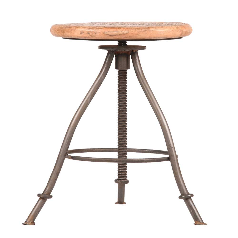 Industrial Designhocker aus Holz & Metall - Modene