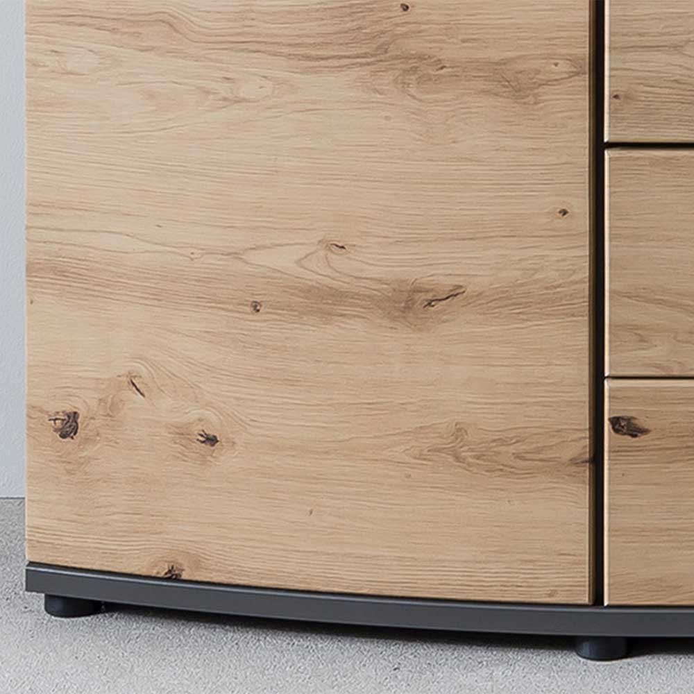 Design Sideboard mit Glaseinsatz - Lyneka