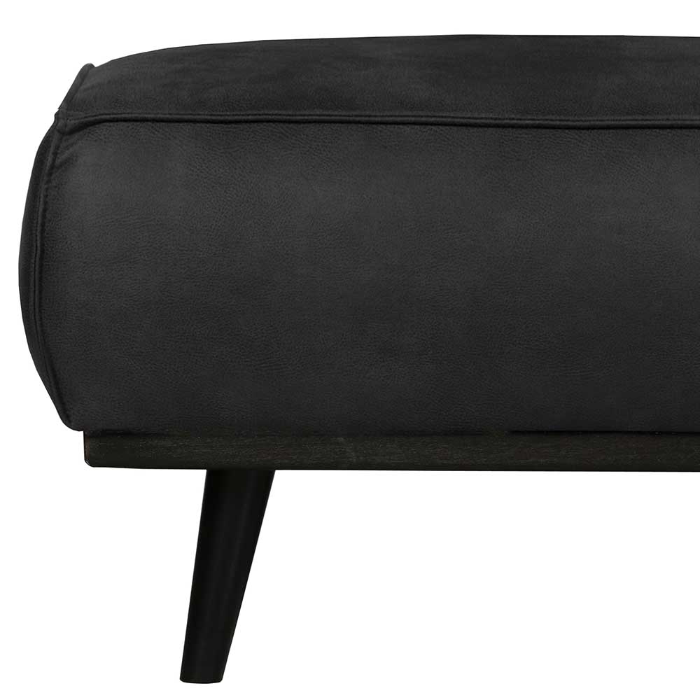 Hocker mit Kunstwildleder in Schwarz - Zaisan