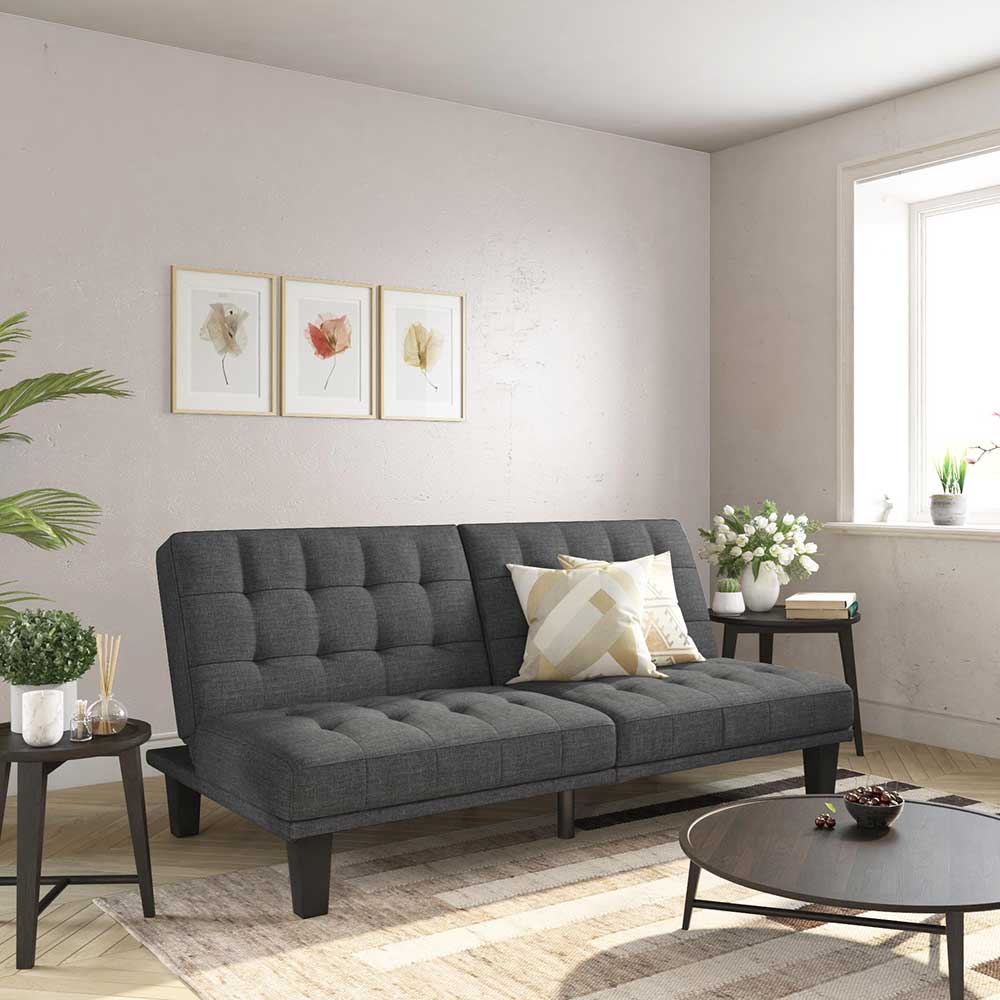 3-Sitzer Klappsofa in Grau Stoff - Brixx