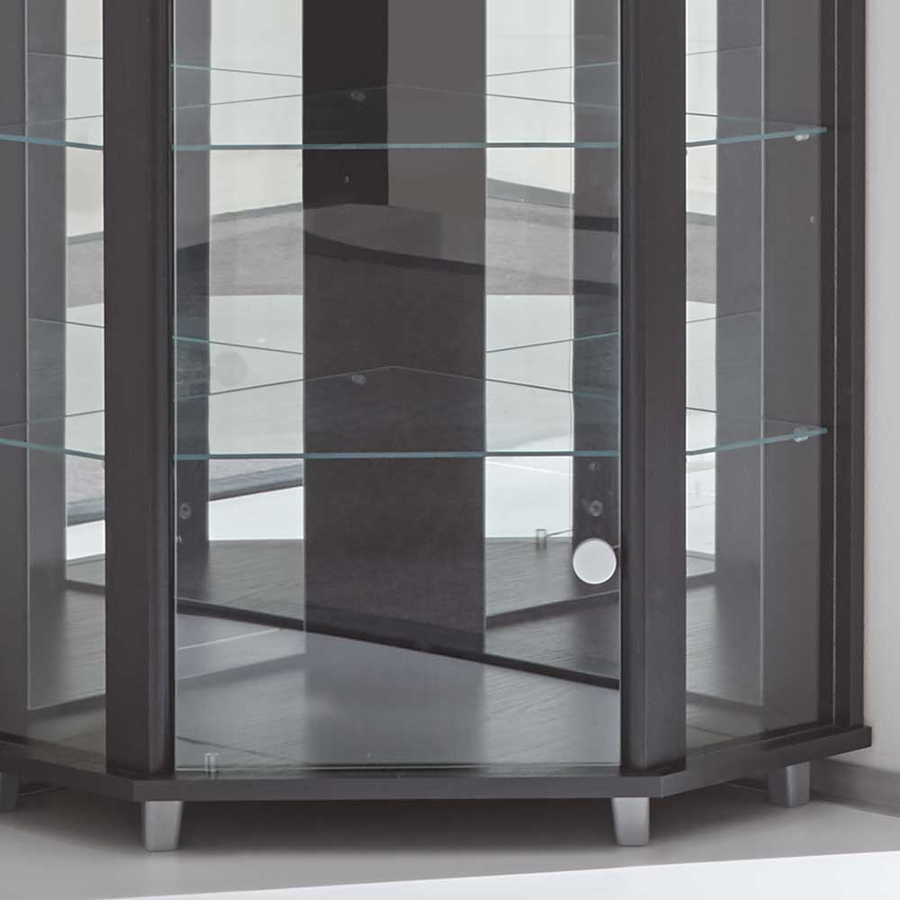 Moderne Glas Vitrine für Ecke mit Licht - Ryan