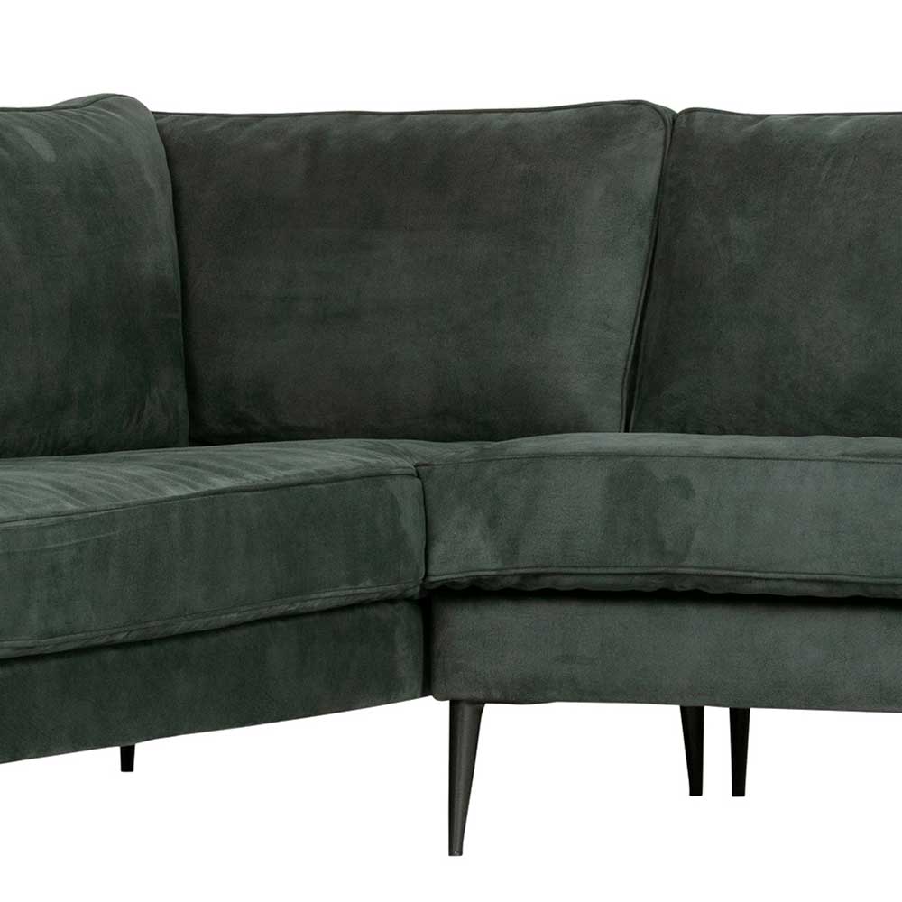 Microfaser L-Form Sofa in Petrol - Bicova