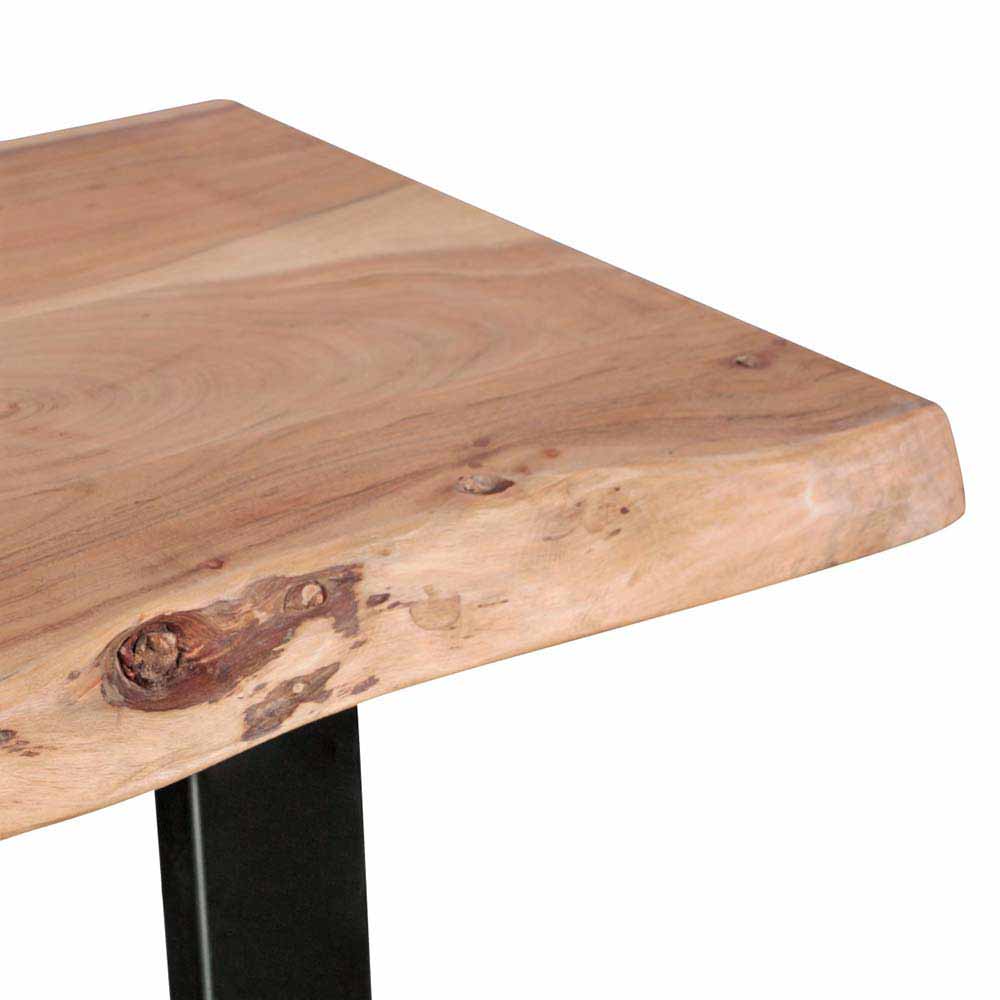 Design Konsole Lussina mit Holzplatte Baumkante Akazie