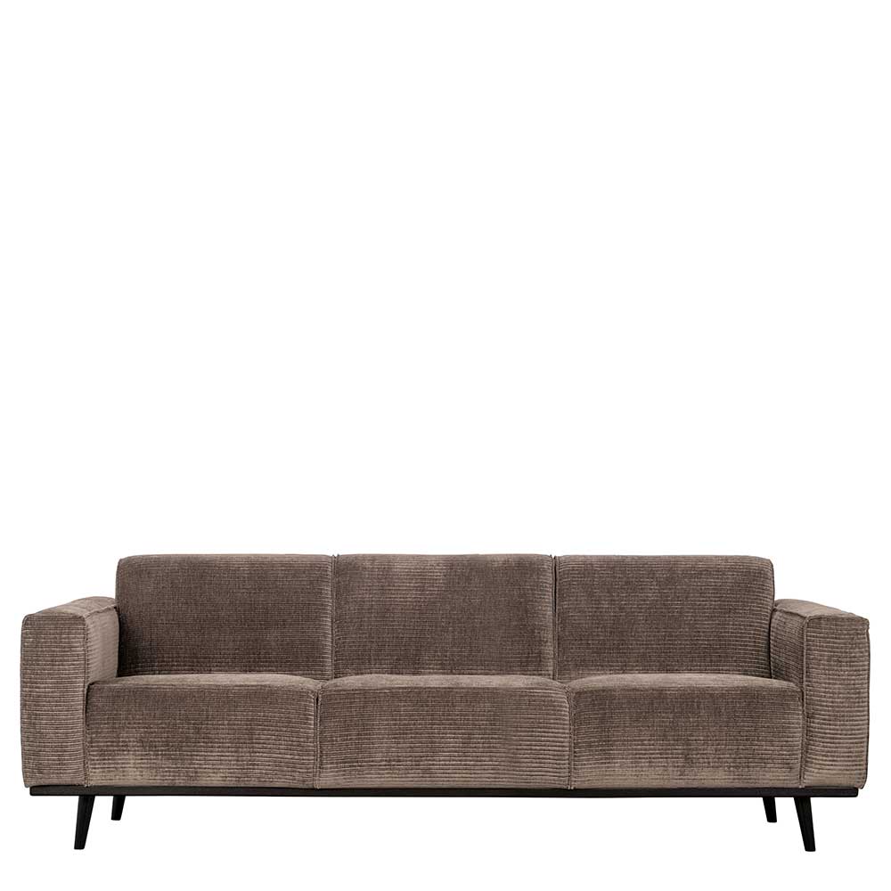 Dreisitzer Sofa aus Cord in Taupe - Zoronga