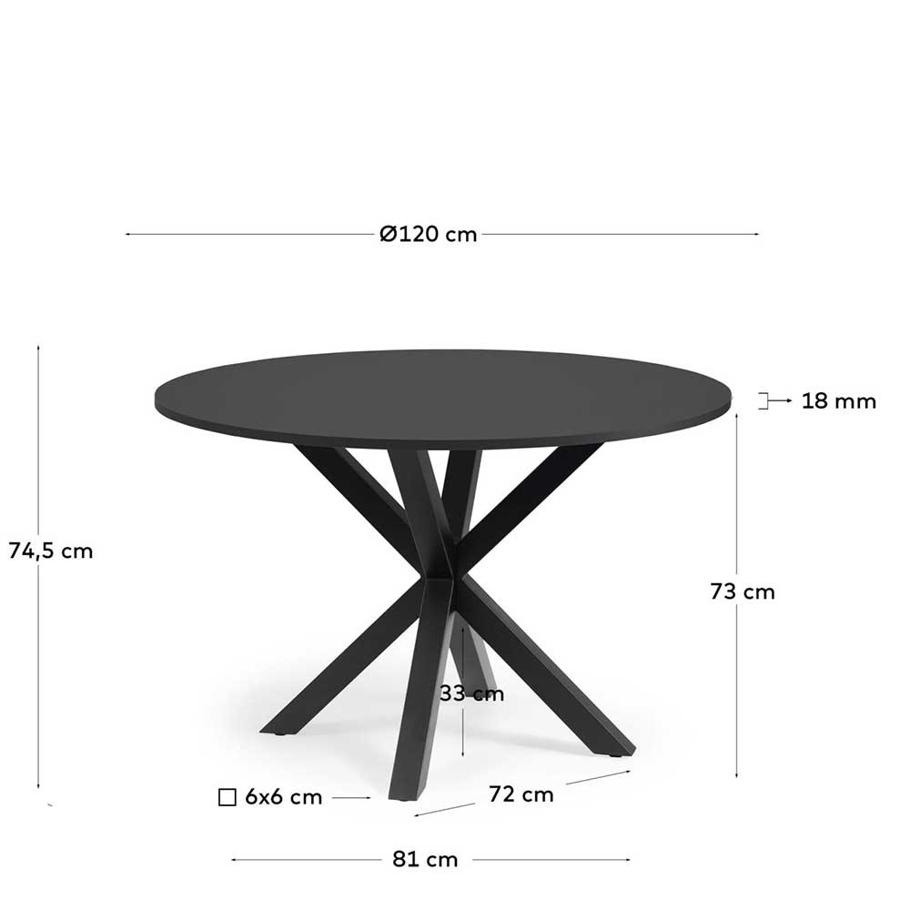 Schwarzer Küchentisch in modernem Design - Aknita