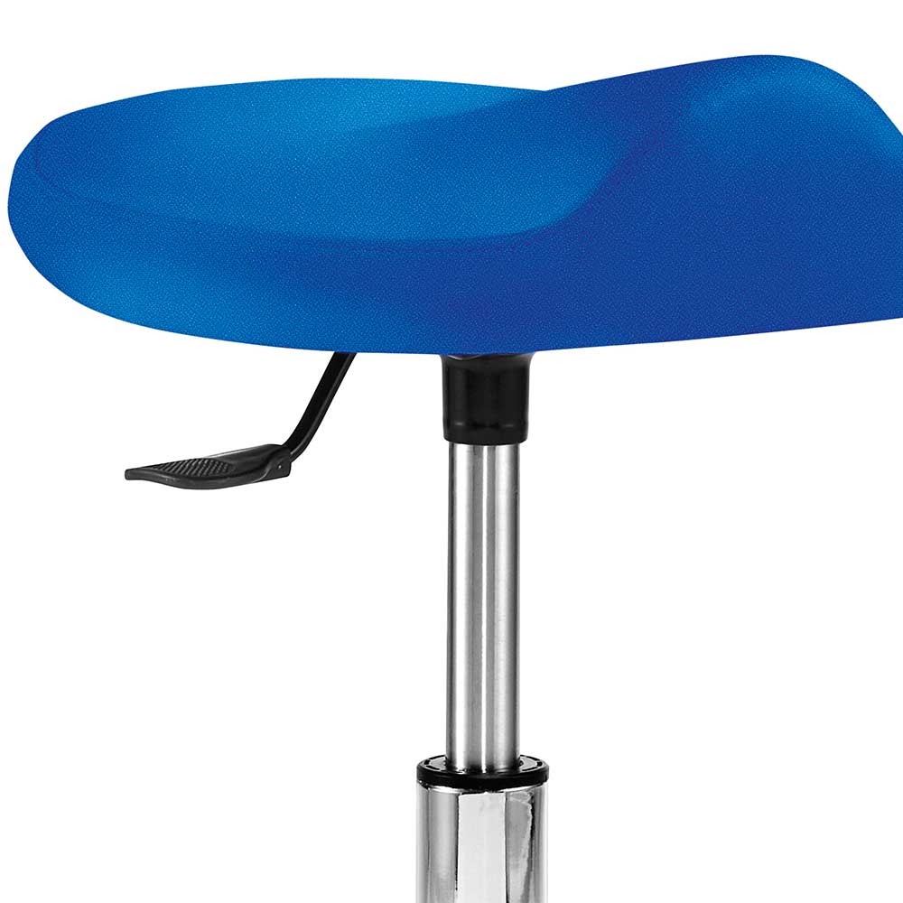 Ergonomischer Drehhocker in Blau Stoff - Olinendra