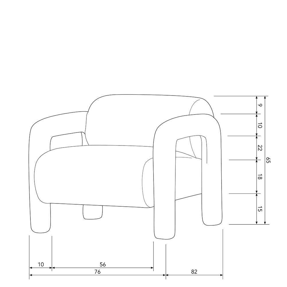 Polstersessel in tollem Design aus Samt - Asta