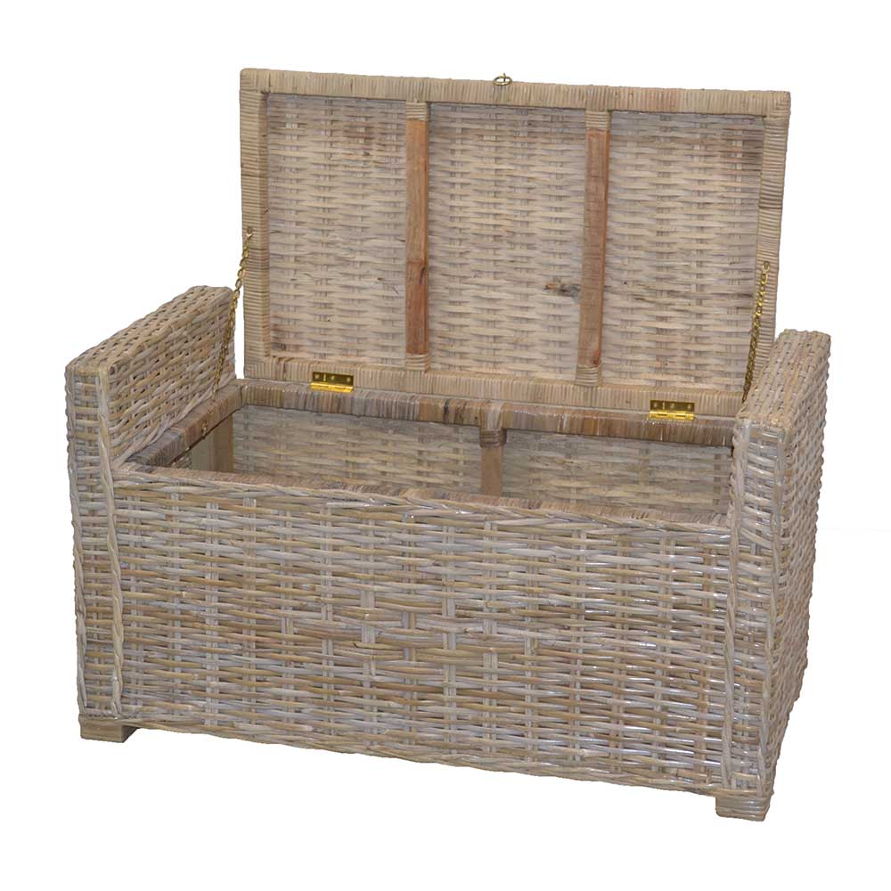 90x51x45 Sitztruhe aus Rattan Geflecht - Oleda