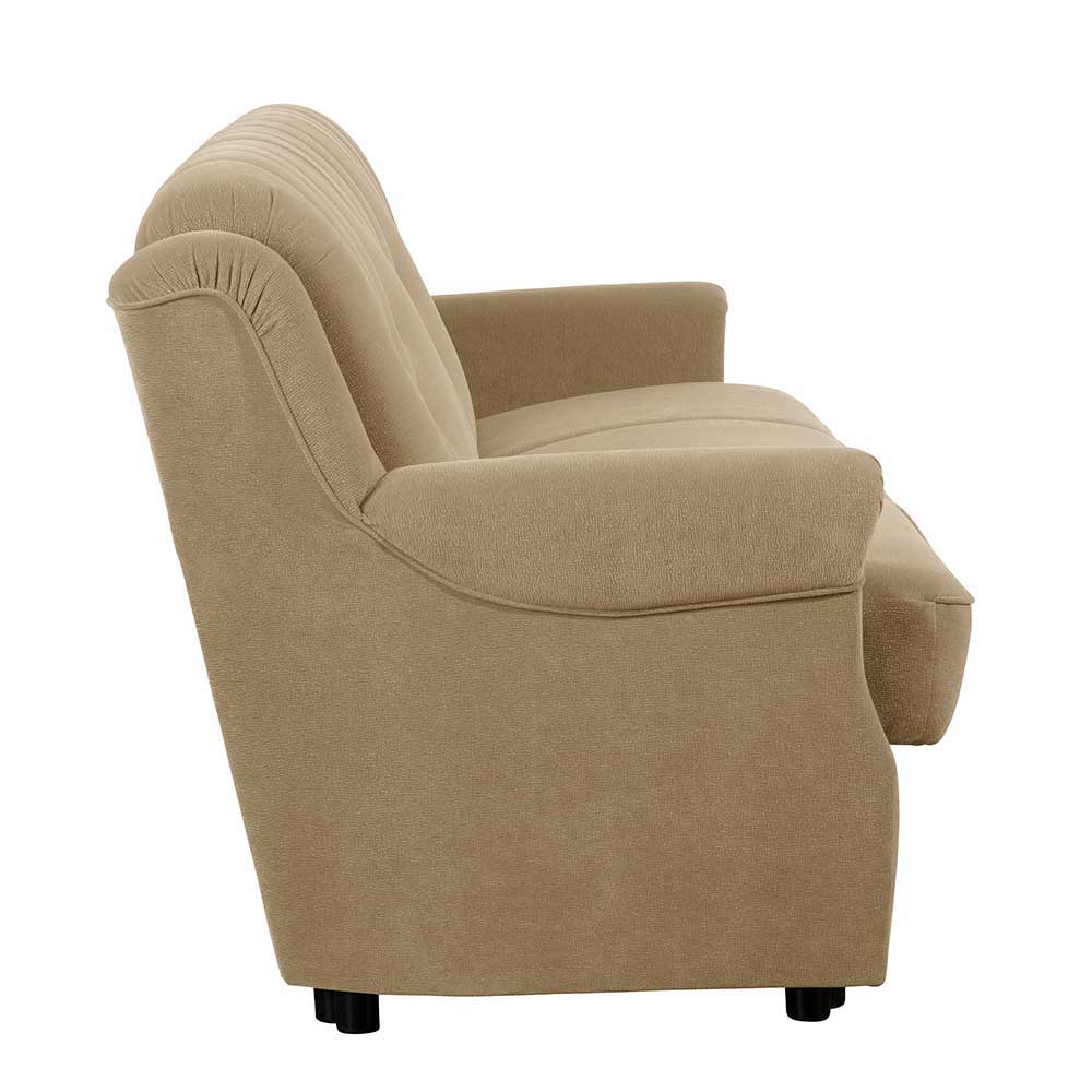 Klappcouch aus Flockstoff in Beige - Mabu