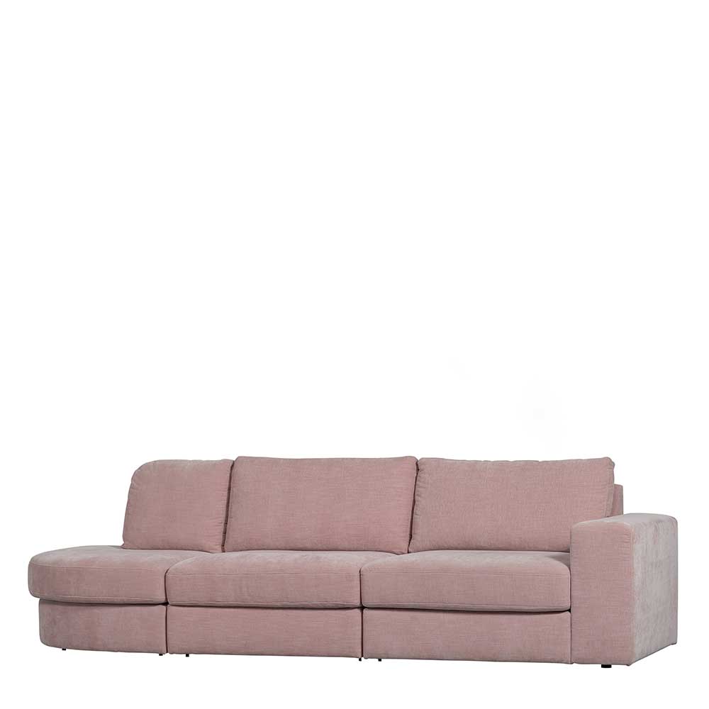 Stoffsofa mit Armlehne rechts in Rosa - Jilatov