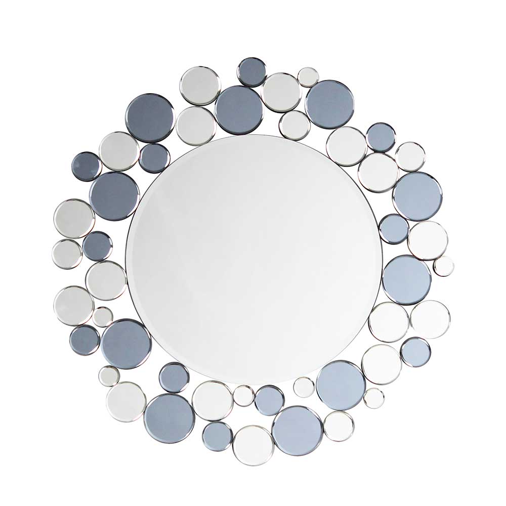 Designer Glasspiegel in Grau & Silber - Martinez