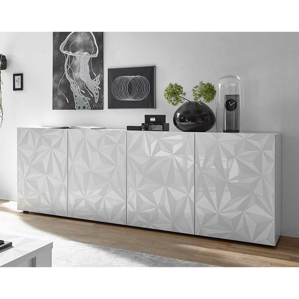 Sideboard mit Türen in Weiß hochglänzend - Vovasoma