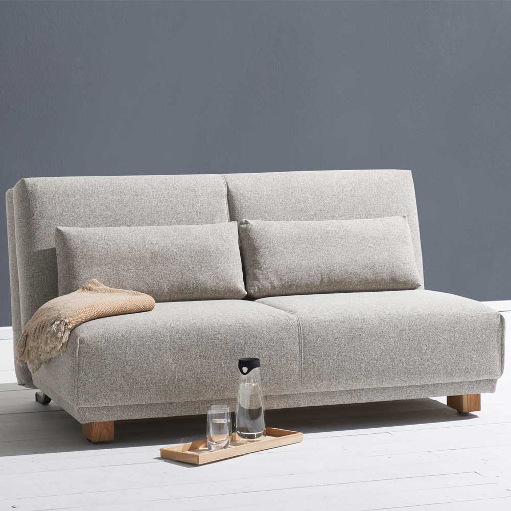 Bettcouch in Beige & Eiche - Memphis