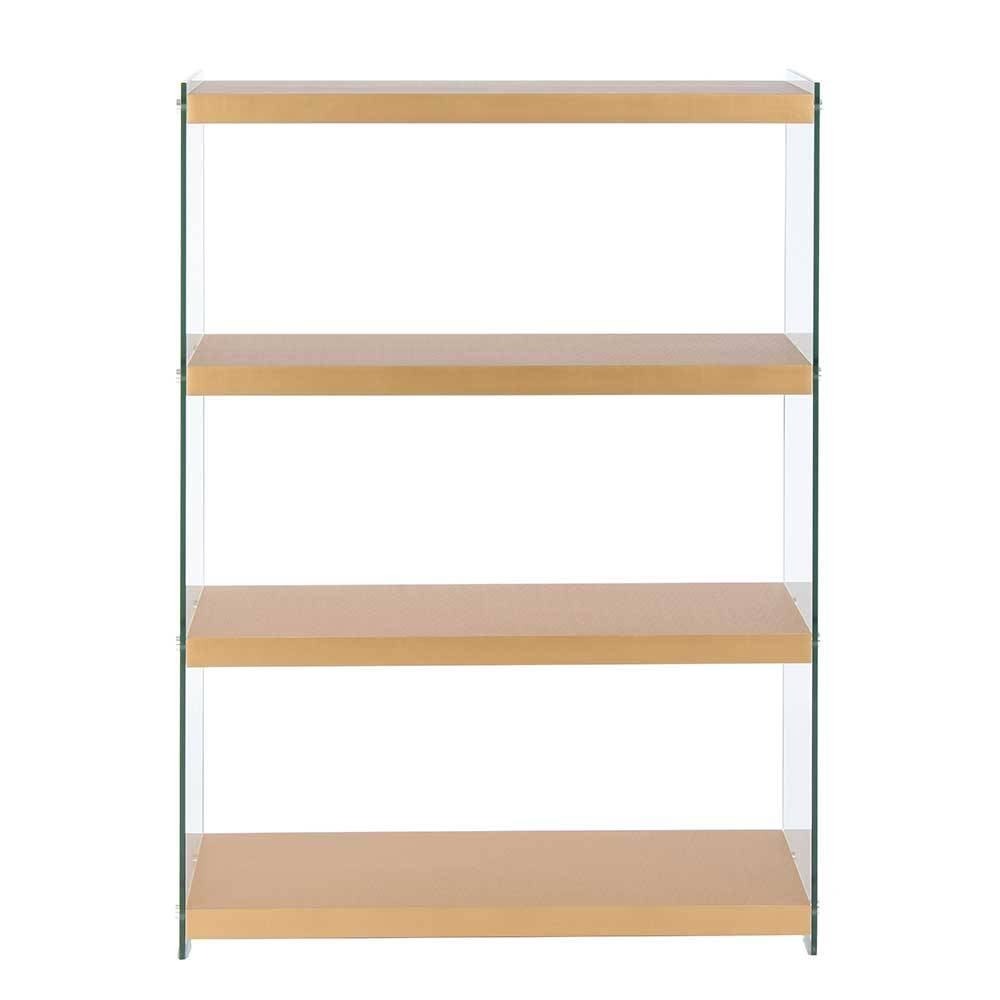 83x113x30 cm Standregal in Gold & Transparent - Cremo