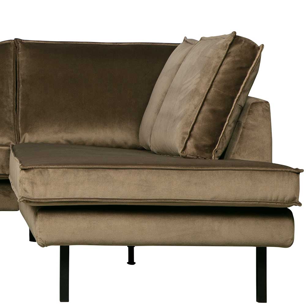 L-Form Wohnzimmer Sofa in Taupe Samt - Museo