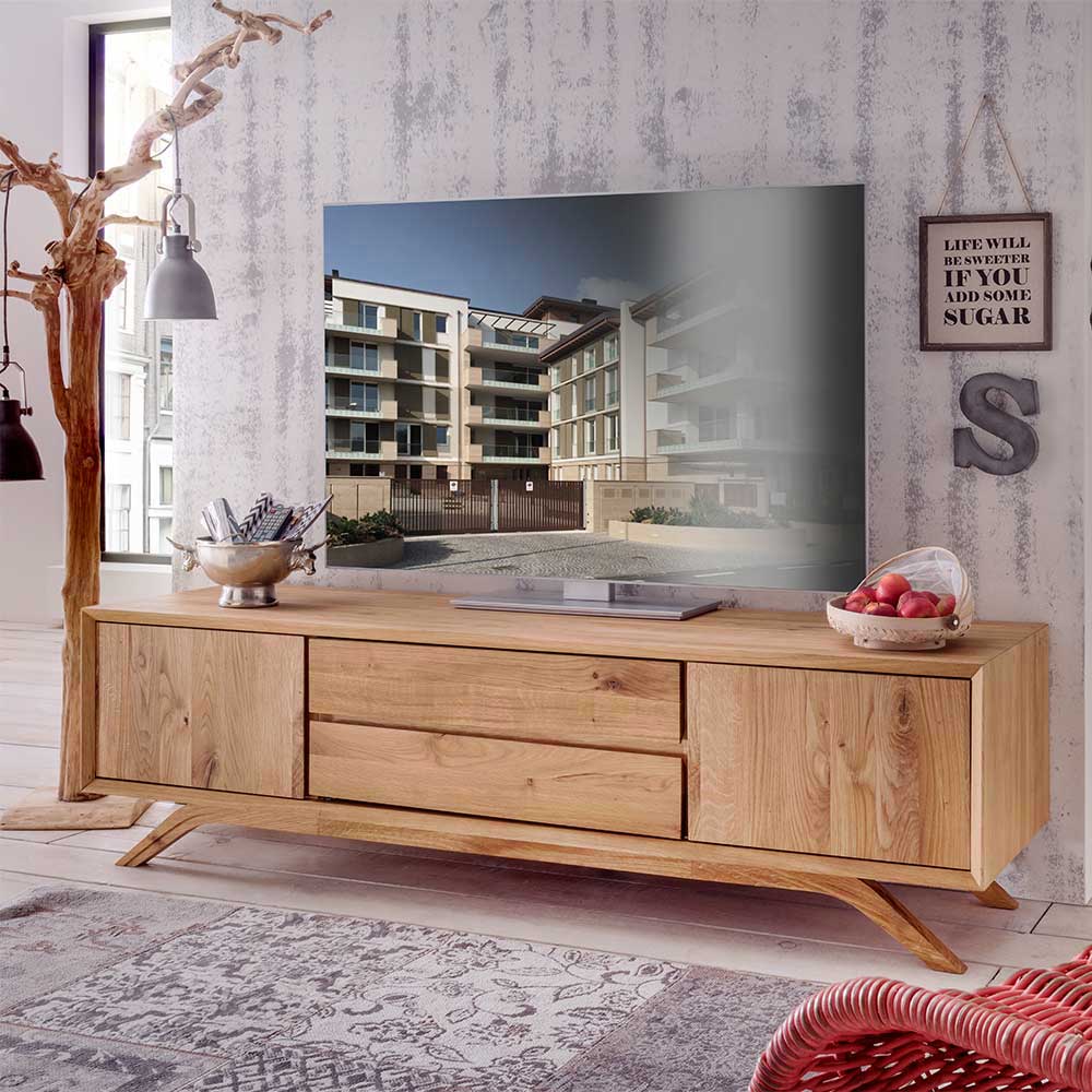 Massivholz Lowboard für TV 180x50x50 cm - Lampione