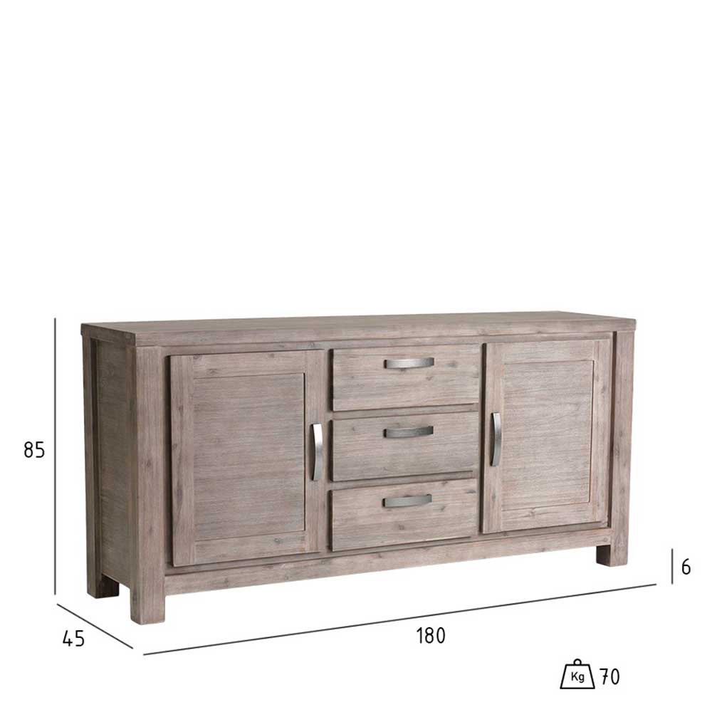 180x85x45 Sideboard teilmassiv Akazie - Nurelia