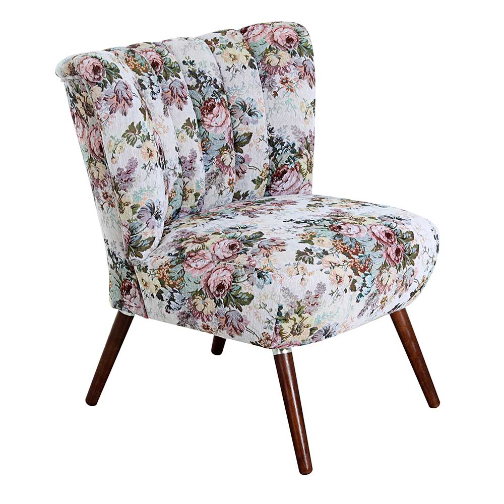 Sessel mit Blumen Webstoff Bezug - Tiano