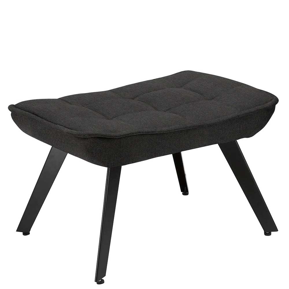 Lounge Sessel mit Hocker in Anthrazit - Mook (zweiteilig)