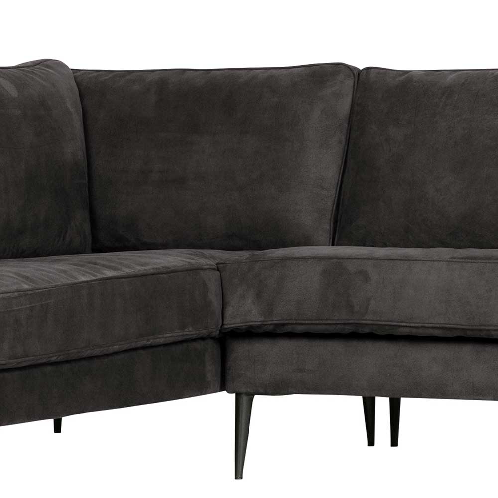 275 cm breite L-Couch in dunklem Grau - Lucelo