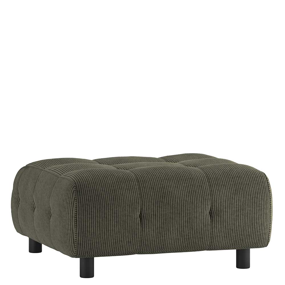 Modulsofa Hocker in Blassgrün Cord - Praggio