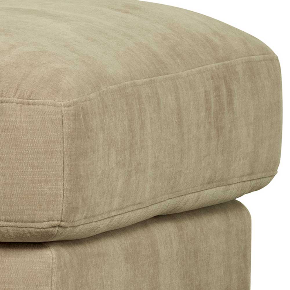 Polsterhocker in Beige Webstoff - 98x44x90 cm - Barocara