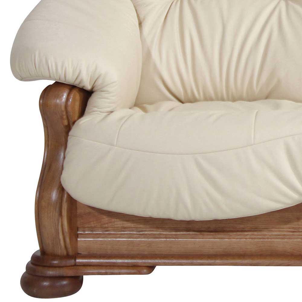 Zweisitzer Wohnzimmersofa in Beige Leder - Soloroma