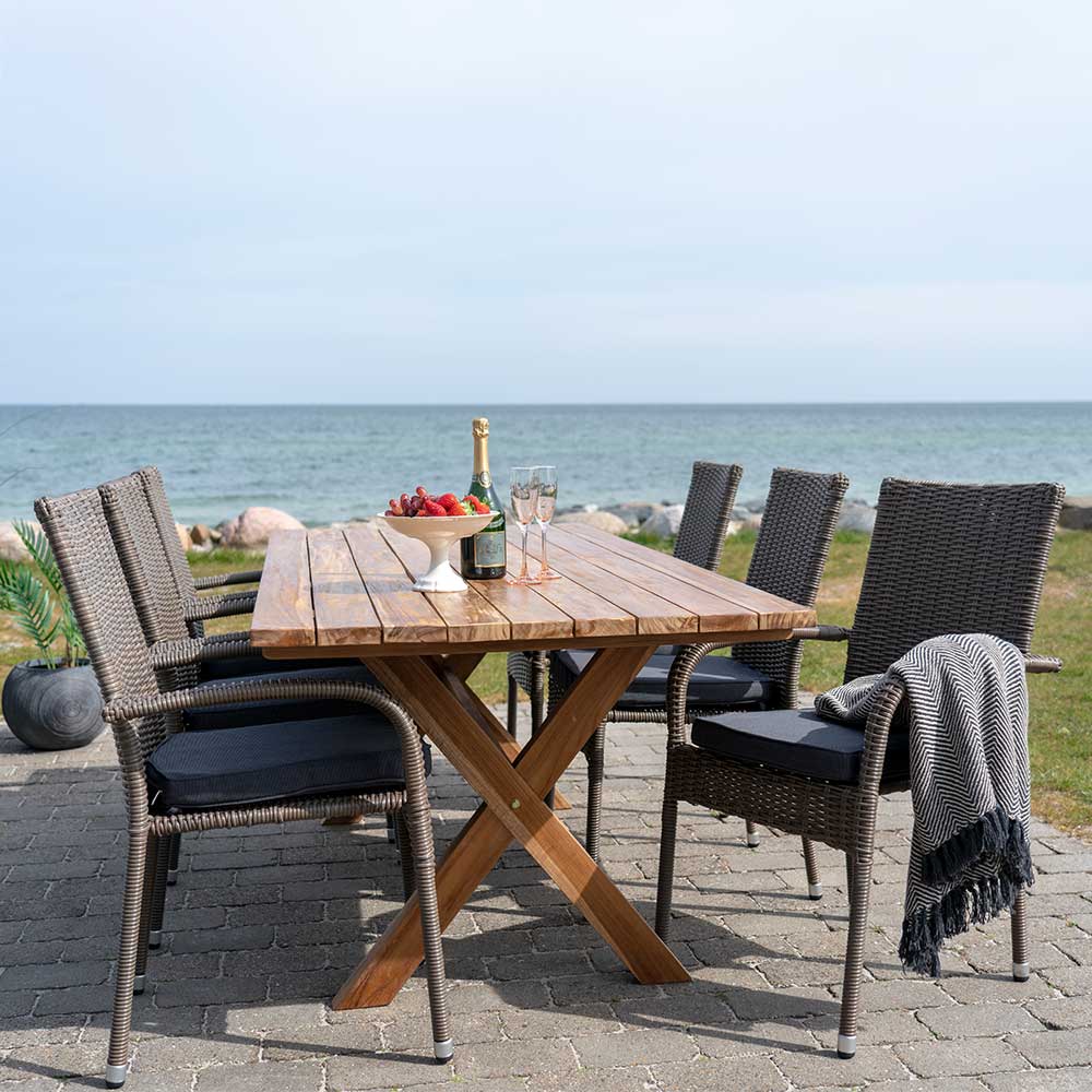 Garten Altholztisch Teak & Stühle - Bataia (siebenteilig)