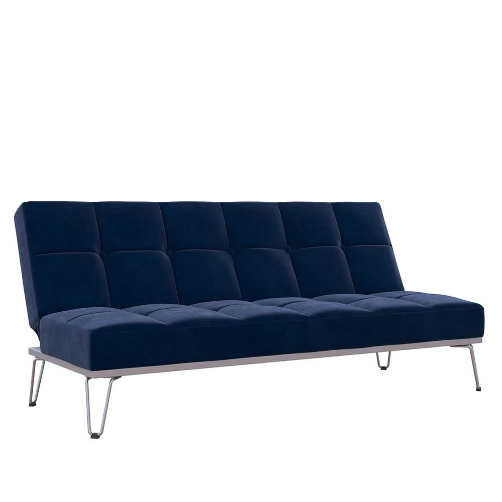 Blaue Schlafcouch mit Samt Bezug - Otrando